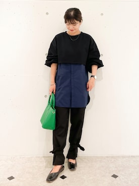 「スクエアトゥ」｜「アイテム（その他シューズ）」を使った、MAMIさん（レディース・156cm）の秋コーディネート