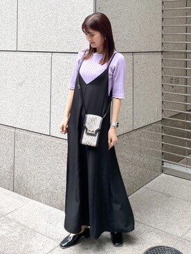 「リブニット」｜「アイテム（その他シューズ）」を使った、MAMIさん（レディース・156cm）の春コーディネート
