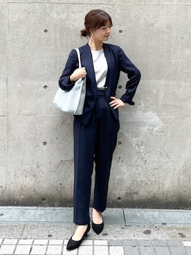 「お仕事スタイル」｜「アイテム（ジャケット/アウター）」を使った、MAMIさん（レディース・156cm）の春コーディネート