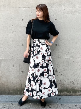 「ROPE' PICNIC（ロペピクニック）のバニティショルダーバッグ（ショルダーバッグ）」を使った、MAMIさん（レディース・156cm）の夏コーディネート