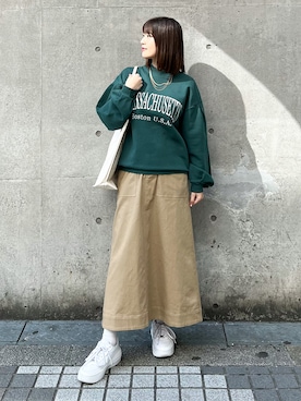 「CONVERSE（コンバース）のアイテム（スウェット）」を使った、MAMIさん（レディース・156cm）の春コーディネート