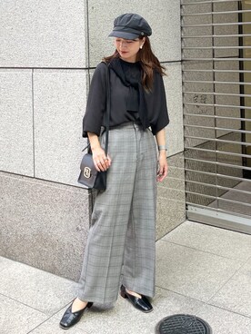 「タックイン」｜「アイテム（キャスケット）」を使った、MAMIさん（レディース・156cm）の秋コーディネート