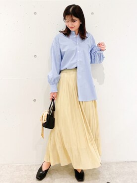 「スクエアトゥ」｜「アイテム（その他シューズ）」を使った、MAMIさん（レディース・156cm）の春コーディネート