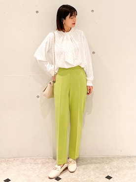 「ほめられ本命コーデ」｜「アイテム（スラックス）」を使った、MAMIさん（レディース・156cm）の冬コーディネート