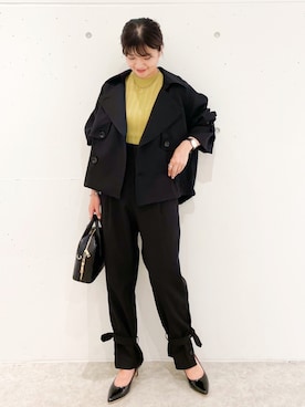 「秋トレンド2021」｜「アイテム（トレンチコート）」を使った、MAMIさん（レディース・156cm）の秋コーディネート