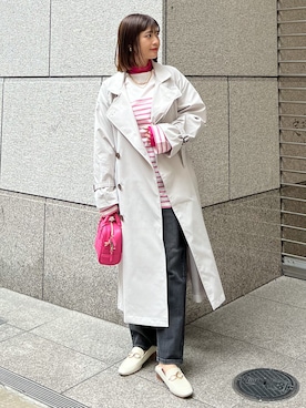 「アイテム（トレンチコート）」を使った、MAMIさん（レディース・156cm）の春コーディネート