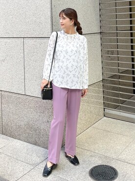 「ROPE' PICNIC（ロペピクニック）のバニティショルダーバッグ（ショルダーバッグ）」を使った、MAMIさん（レディース・156cm）の秋コーディネート