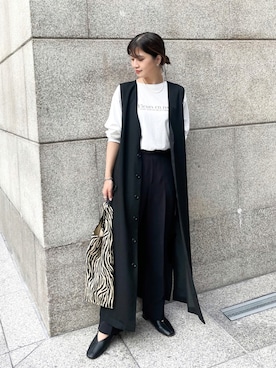 「タックイン」｜「アイテム（ワンピース/ドレス）」を使った、MAMIさん（レディース・156cm）の秋コーディネート
