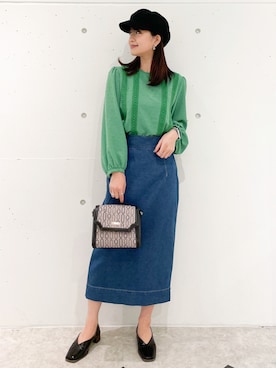 「春服みてみて」｜「アイテム（キャスケット）」を使った、MAMIさん（レディース・156cm）の春コーディネート