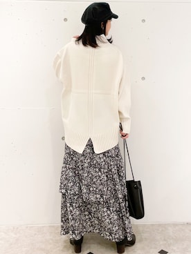 「アイテム（キャスケット）」を使った、MAMIさん（レディース・156cm）の冬コーディネート