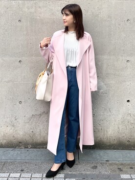 「タックイン」｜「アイテム（トレンチコート）」を使った、MAMIさん（レディース・156cm）の春コーディネート