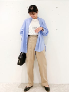 「スクエアトゥ」｜「アイテム（その他シューズ）」を使った、MAMIさん（レディース・156cm）の秋コーディネート
