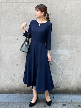 「お仕事スタイル」｜「アイテム（ワンピース/ドレス）」を使った、MAMIさん（レディース・156cm）の秋コーディネート