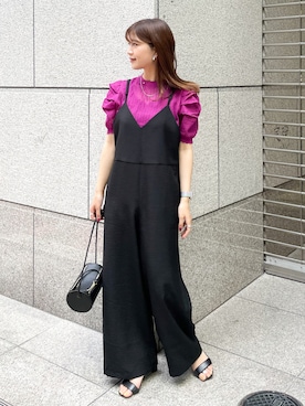 「ROPE' PICNIC（ロペピクニック）のアイテム（オールインワン・サロペット）」を使った、MAMIさん（レディース・156cm）の夏コーディネート
