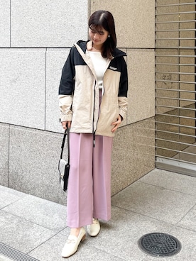 「GERRY（ジェリー）のアイテム（マウンテンパーカー）」を使った、MAMIさん（レディース・156cm）の春コーディネート