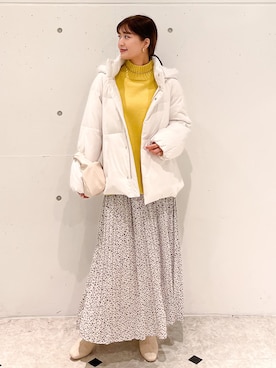 「マイベストコーデ2022」｜「アイテム（ダウンジャケット/コート）」を使った、MAMIさん（レディース・156cm）の冬コーディネート