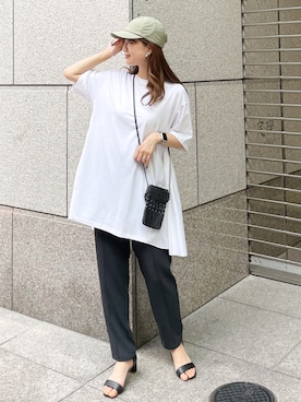 「真夏のアクティブスタイル」｜「アイテム（キャップ）」を使った、MAMIさん（レディース・156cm）の夏コーディネート