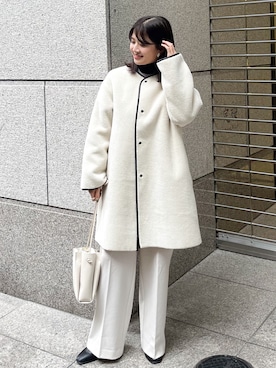 「パイピングコート」｜MAMIさん（レディース・156cm）の冬コーディネート