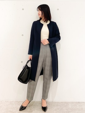 「お仕事スタイル」｜「アイテム（ワンピース/ドレス）」を使った、MAMIさん（レディース・156cm）の秋コーディネート
