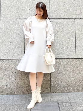 「マイベストコーデ2022」｜「アイテム（ワンピース/ドレス）」を使った、MAMIさん（レディース・156cm）の冬コーディネート