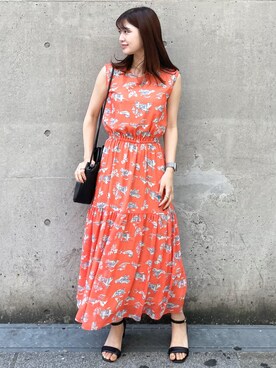 Rope Picnic ロペピクニック のワンピース オレンジ系 を使った人気ファッションコーディネート Wear