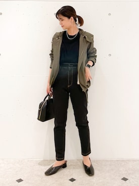「アウターコーデ」｜「アイテム（マウンテンパーカー）」を使った、MAMIさん（レディース・156cm）の秋コーディネート
