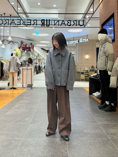アーバンリサーチ ウールモッサショートコート 2024FW グレー