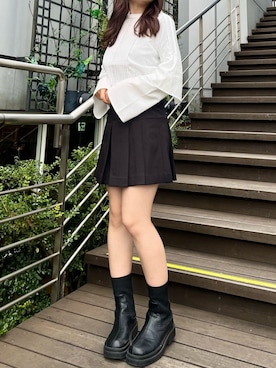 「タートルネック」｜「アイテム（シャツ/ブラウス）」を使った、Raycassin_officialさん（レディース・155cm）の冬コーディネート