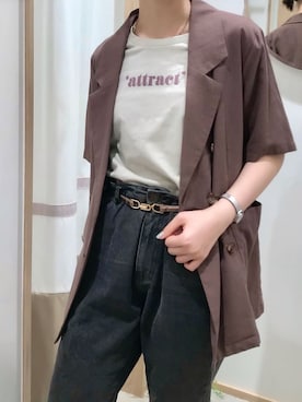 「RAY CASSIN（レイカズン）のアイテム（テーラードジャケット）」を使った、Raycassin_officialさん（レディース・164cm）の夏コーディネート