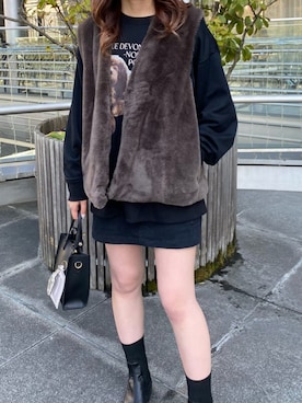 「ファーベスト」｜「アイテム（ジャケット/アウター）」を使った、Raycassin_officialさん（レディース・155cm）の秋コーディネート