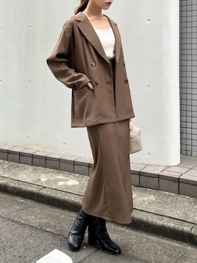 「RAY CASSIN（レイカズン）のアイテム（テーラードジャケット）」を使った、Raycassin_officialさん（レディース・155cm）の秋コーディネート