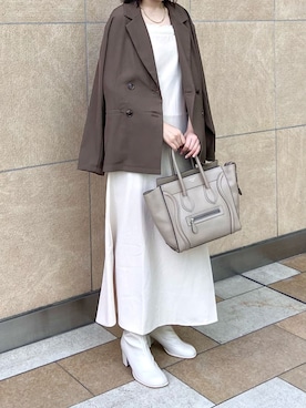 「RAY CASSIN（レイカズン）のアイテム（テーラードジャケット）」を使った、Raycassin_officialさん（レディース・155cm）の秋コーディネート