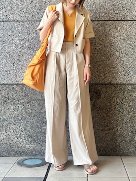 「RAY CASSIN（レイカズン）のアイテム（テーラードジャケット）」を使った、Raycassin_officialさん（レディース・155cm）の夏コーディネート