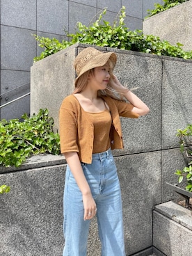 「RAY CASSIN（レイカズン）のアイテム（帽子）」を使った、Raycassin_officialさん（レディース・161cm）の春コーディネート