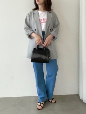 「RAY CASSIN（レイカズン）のアイテム（テーラードジャケット）」を使った、Raycassin_officialさん（レディース・155cm）の春コーディネート