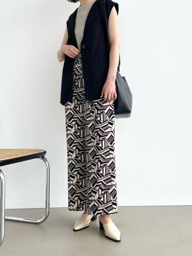 「RAY CASSIN（レイカズン）のアイテム（ベスト）」を使った、Raycassin_officialさん（レディース・164cm）の夏コーディネート