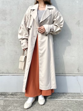 「Ray Cassin」｜「アイテム（トレンチコート）」を使った、Raycassin_officialさん（レディース・155cm）の春コーディネート