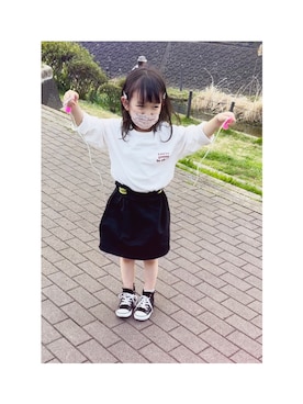 「アイテム（スカート）」を使った、SHeさん（キッズ・110cm）の春コーディネート