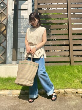 「カコバッグ」｜chinamioyamaさん（レディース・150cm）の夏コーディネート