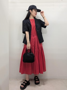 「イエベ春」｜「アイテム（グレー系）」を使った、あんずさん（レディース・167cm）の夏コーディネート