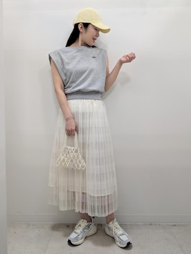 「アイテム（Tシャツ/カットソー）」を使った、あんずさん（レディース・167cm・40代）の夏コーディネート