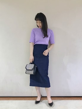 「スカラップ」｜「アイテム（パンプス）」を使った、あんずさん（レディース・167cm）の春コーディネート