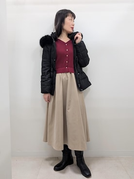 「アイテム（ダウンジャケット/コート）」を使った、あんずさん（レディース・167cm・40代）の冬コーディネート