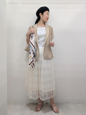 「アイテム（スカート）」を使った、あんずさん（レディース・167cm・40代）の夏コーディネート