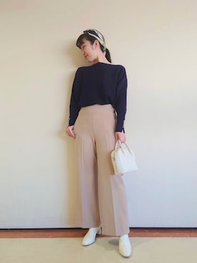 「マリン」｜「アイテム（ブーツ）」を使った、あんずさん（レディース・167cm）の冬コーディネート