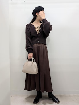 「ROPE' PICNIC（ロペピクニック）のアイテム（バンダナ/スカーフ）」を使った、あんずさん（レディース・167cm）の秋コーディネート