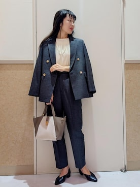 「アイテム（ニット/セーター）」を使った、あんずさん（レディース・167cm・40代）の秋コーディネート