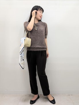 「アイテム（バレエシューズ）」を使った、あんずさん（レディース・167cm・40代）の秋コーディネート