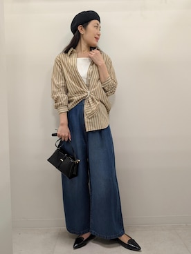 「ROPE' PICNIC（ロペピクニック）のアイテム（ショルダーバッグ）」を使った、あんずさん（レディース・167cm）の秋コーディネート