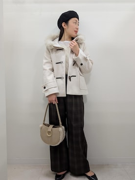 「アイテム（ダッフルコート）」を使った、あんずさん（レディース・167cm）の秋コーディネート